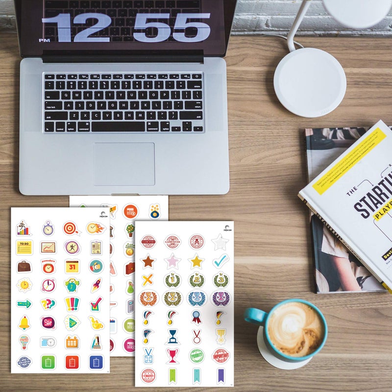 STRIVE ZEN StriveZen Planner Stickers Pack - 512 Cute Stickers, 16 Sheets, Birthday, Self Expression, Doctor Appointment, Productivity, Holiday, Budget, Travel, Health, Daily Chores - Image 3